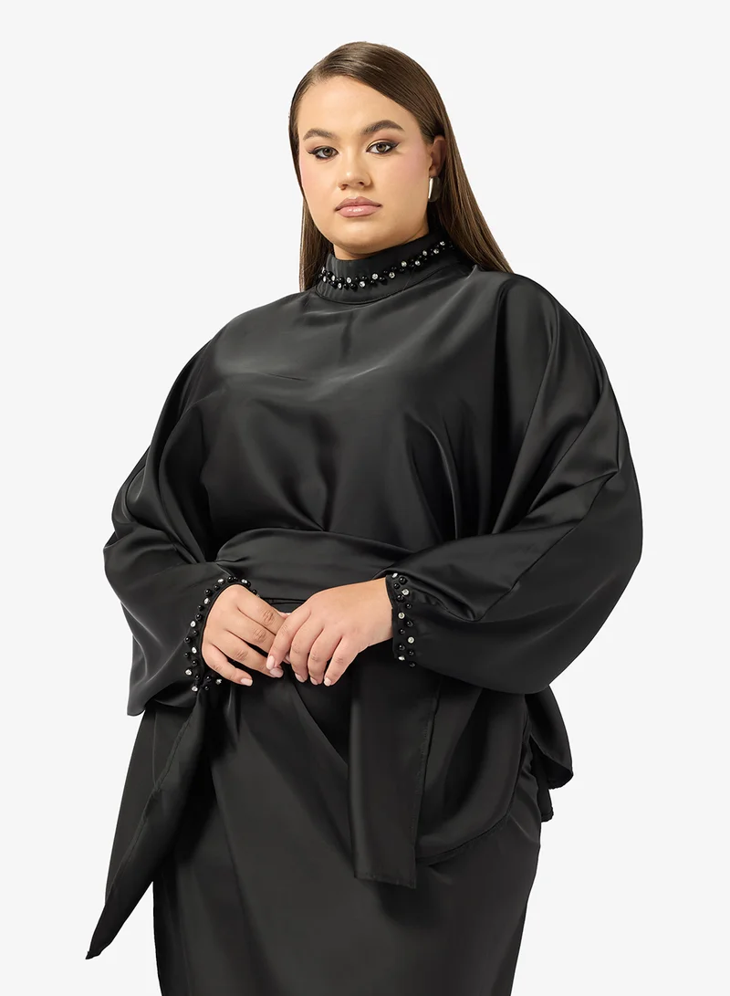 Khizana  Plus size Dress With Cape Sleeves for Women | Best Price UAE